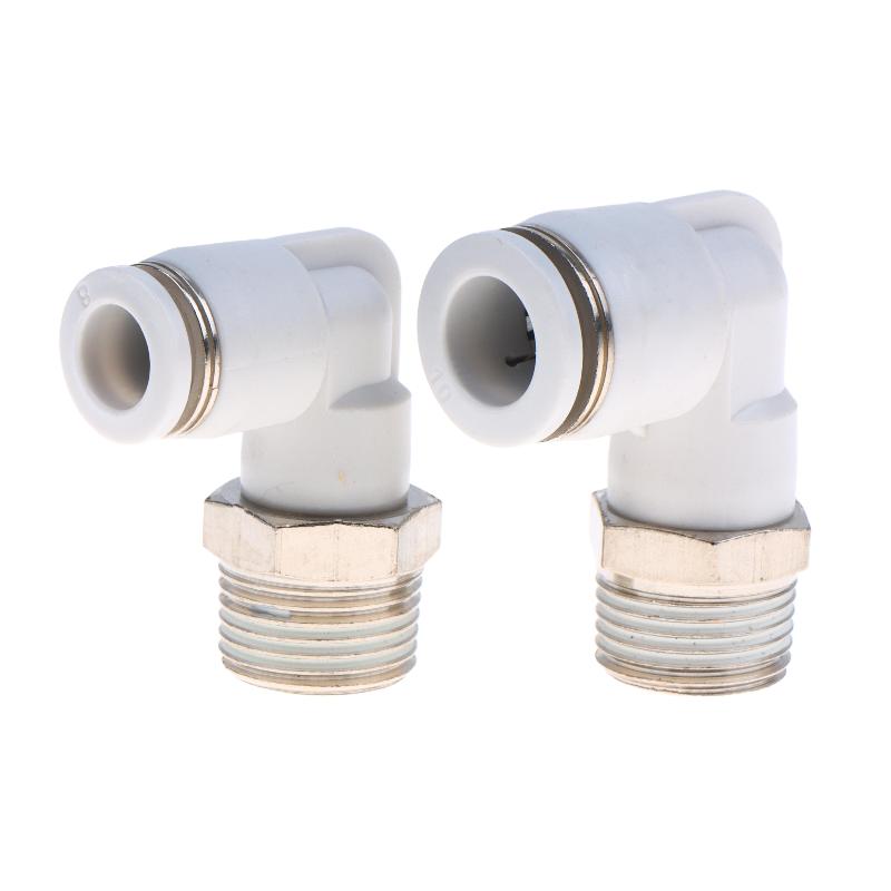5Pcs 90 Degree Push Fit Copper Air Tube Connector White Industrial Pneumatic Pl6-01/Pl6-02/Pl8-02/Pl8-03/Pl10-03/Pl12-03