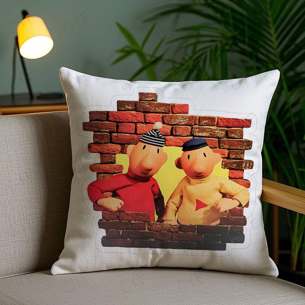 Kwaii Cartoon P-Pat & M-Mat Anime Pillow Case Custom Printed Brushed Fleece Pillow, Baby Skin-Touch, Eco-Friendly Dye-Sublimatio