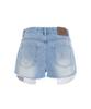 Sekeondeusolteu Layered Damaged Washed Denim Shorts (Light Blue)