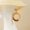 Explosive European and American Cross-border Jewelry Maillard Vintage Wooden Earrings Light Luxury Niche High-end Sense