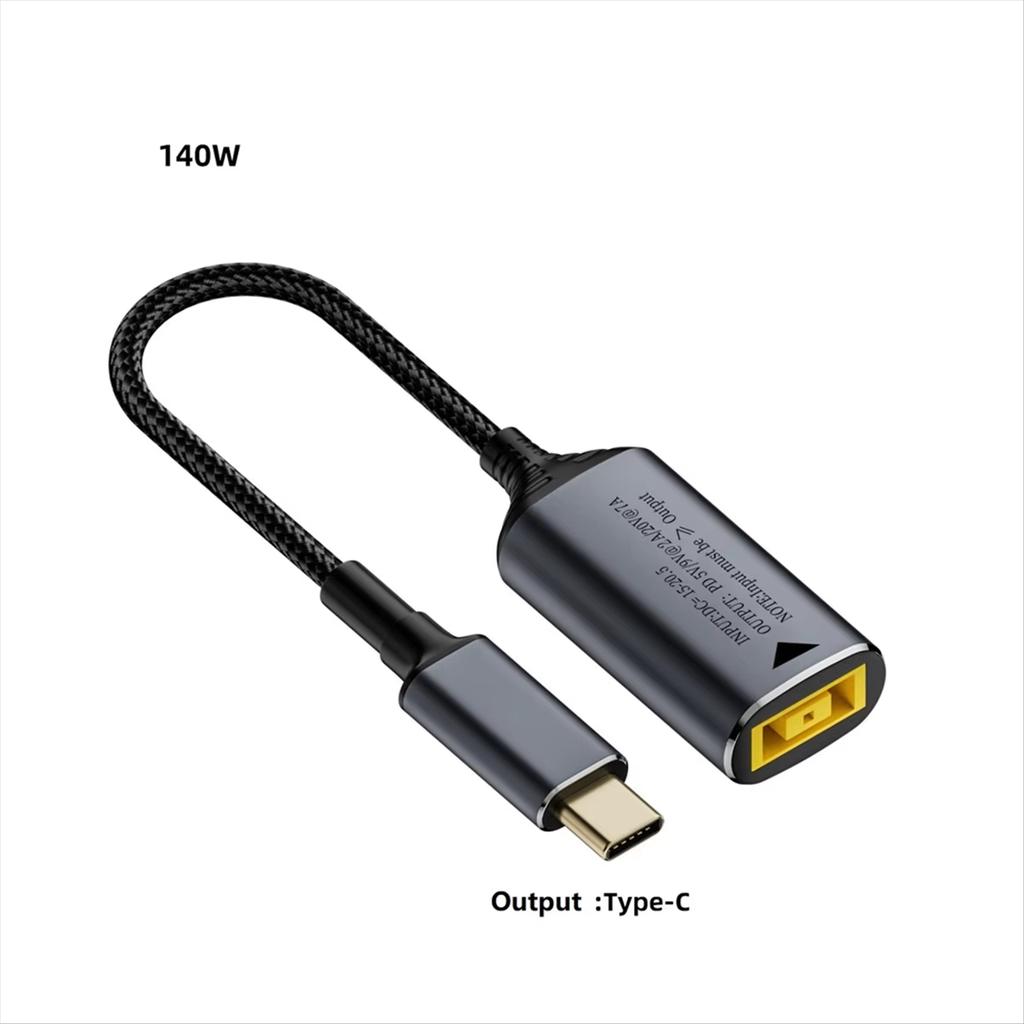 140W DC Square Plug Universal Laptop Charger To 5V 9V 20V USB-C Type-C PD Power Adapter Converter Fast Charging Cable Cord for
