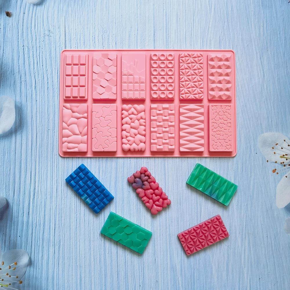 New Silicone Chocolate Mold 12 Cavity Break Apart Protein Candy Mould 3D DIY Biscuit Baking Tools Cake Decorating Mold