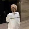 pure cotton white short-sleeved t-shirt women's summer new loose large size fat mm design sense niche couple half-sleeved top
