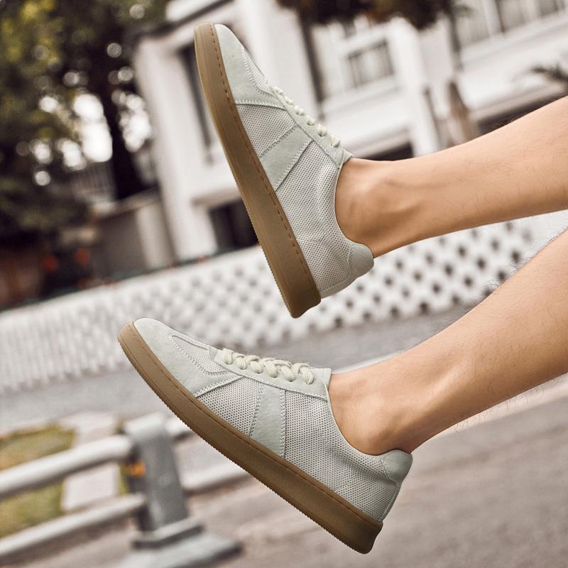 Summer New Fashion Designs Comfortable Hiking Outdoor Leather Sneakers Shoes High Quality Mesh Cloth Breathable Mens Shoes