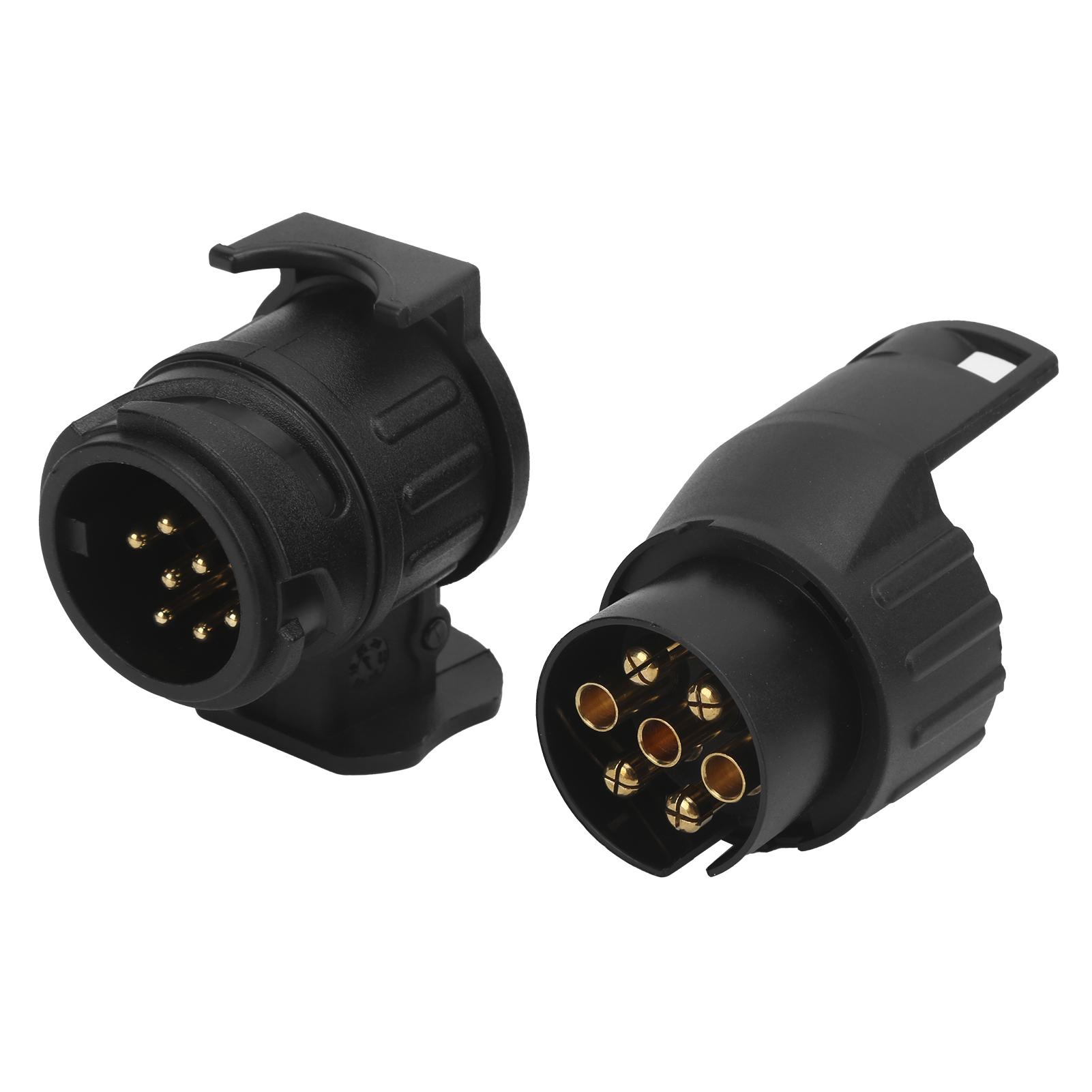 

Комплект адаптеров для вилки прицепа 2 шт. 7-контактный на 13-контактный 13-контактный на 7-контактный Набор разъемов Интерфейс грузовика Кабель питания для дома на колесах So