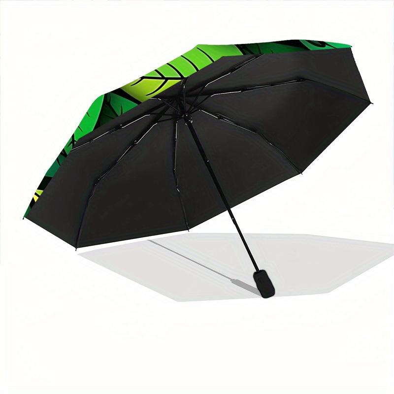 1pc Leaf Pattern Automatic Opening/closing Umbrella with Auto Open/Close, Perfect Gift for Friends, Durable Plastic Handle yy250801236