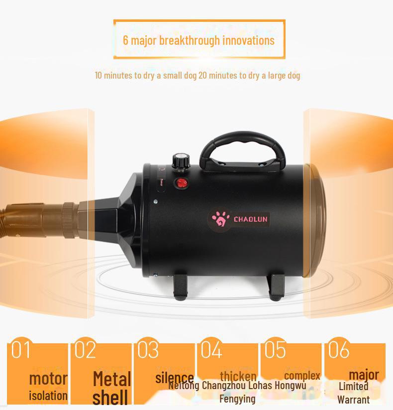 Uscător de păr electric super silențios pentru pisici și câini - instrument de îngrijire mare, mediu și mic