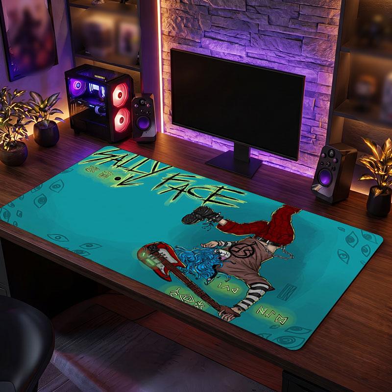 Big Mouse PadSally Face Extended Soft Desk Mat Gaming Office Computer Table Decor Mat