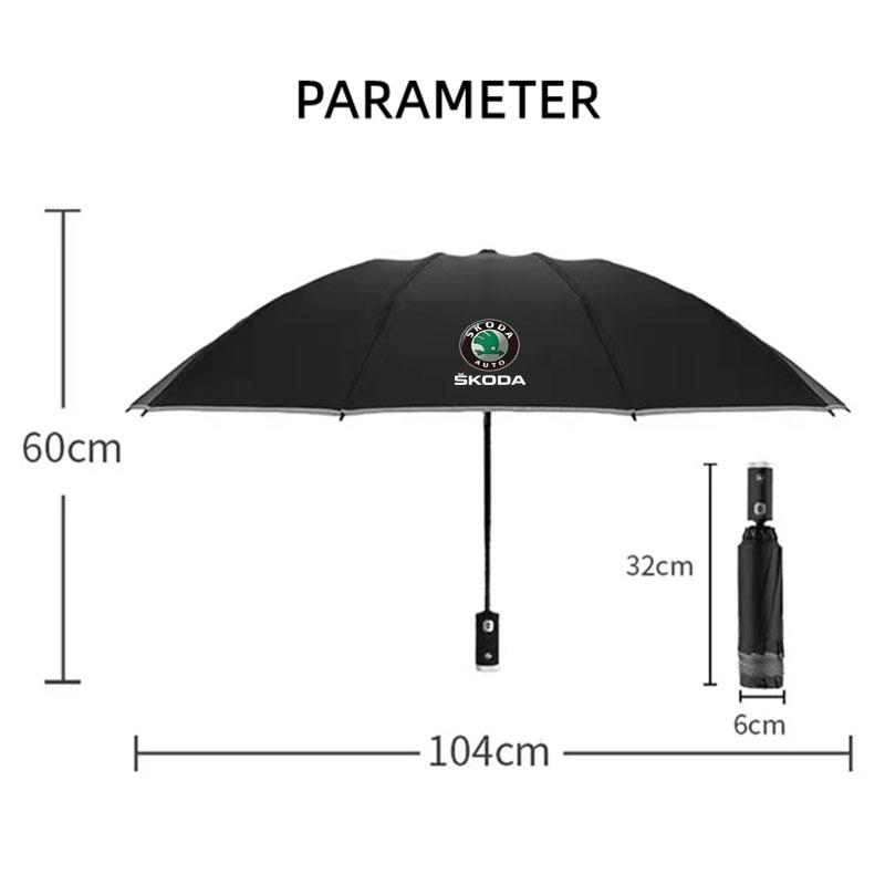 Car Automatic Umbrella with LED Flashlight Reverse Light For Skoda octavia 3 2 superb 3 kodiaq Fabia Kamiq Karoq Car Accessories BD8