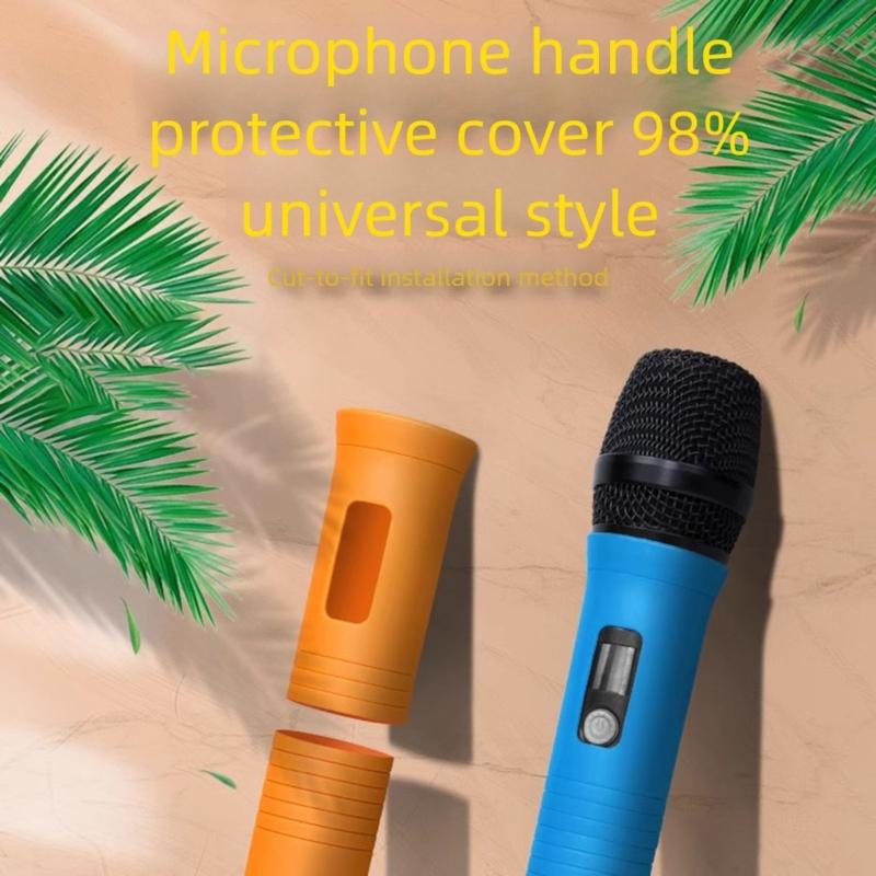 Cordless Handheld Microphone Protective Sleeve with Sponge Foam Microphone Windscreen Rubber Microphone Protective Sleeve Holder for Show KTV
