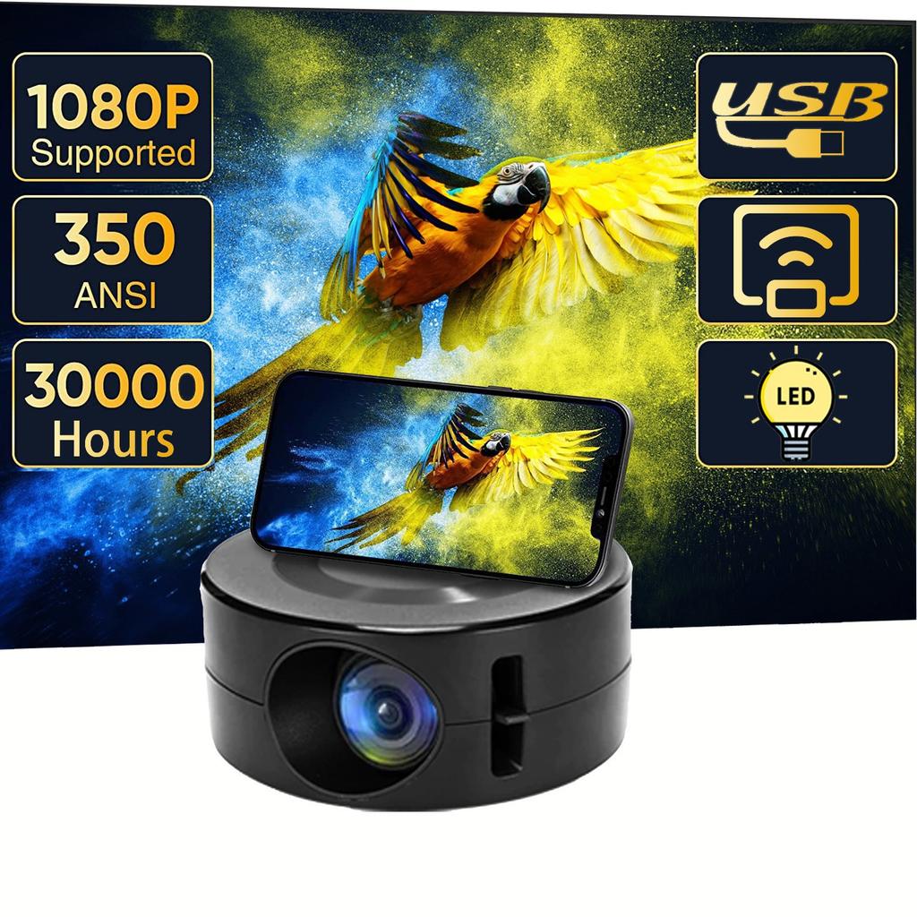 Mini Projector E60 Small Wired Same Screen Projector Home Portable Micro Projector