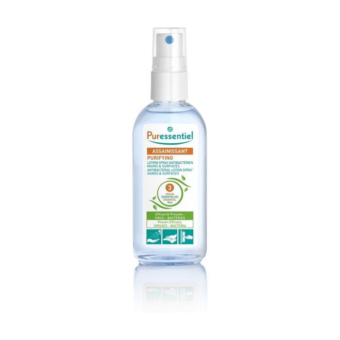 Lotion Spray Antibactérien - Puressentiel - 80ml - 3 Huiles Essentielles - Mains &amp; Surfaces