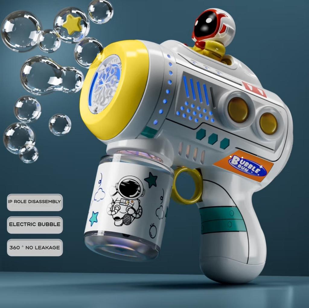 Hot Stitch Electric Bubble Gun Kids Toy Bubbles Machine Automatic Soap Blower With Light Outdoor Toy Boys Girls Birthday Gift