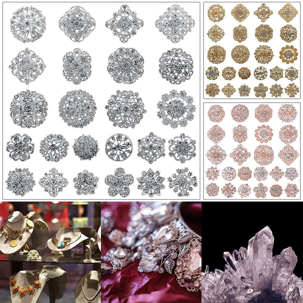 Rhinestone Brooch Pins Set for Elegant Dressing and Jewelry Decoration