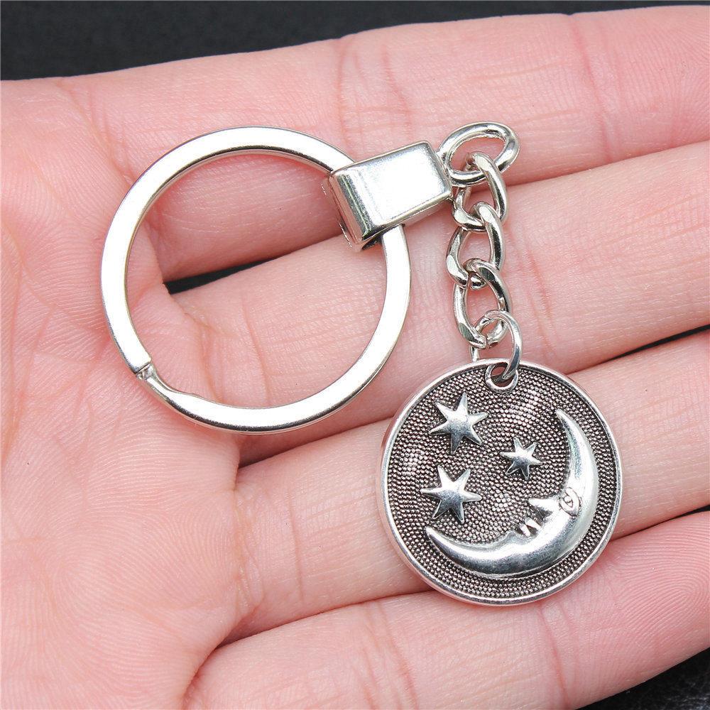 30mm Keychains Sun Moon Pentagram Vintage Jewelry Supplies QY047