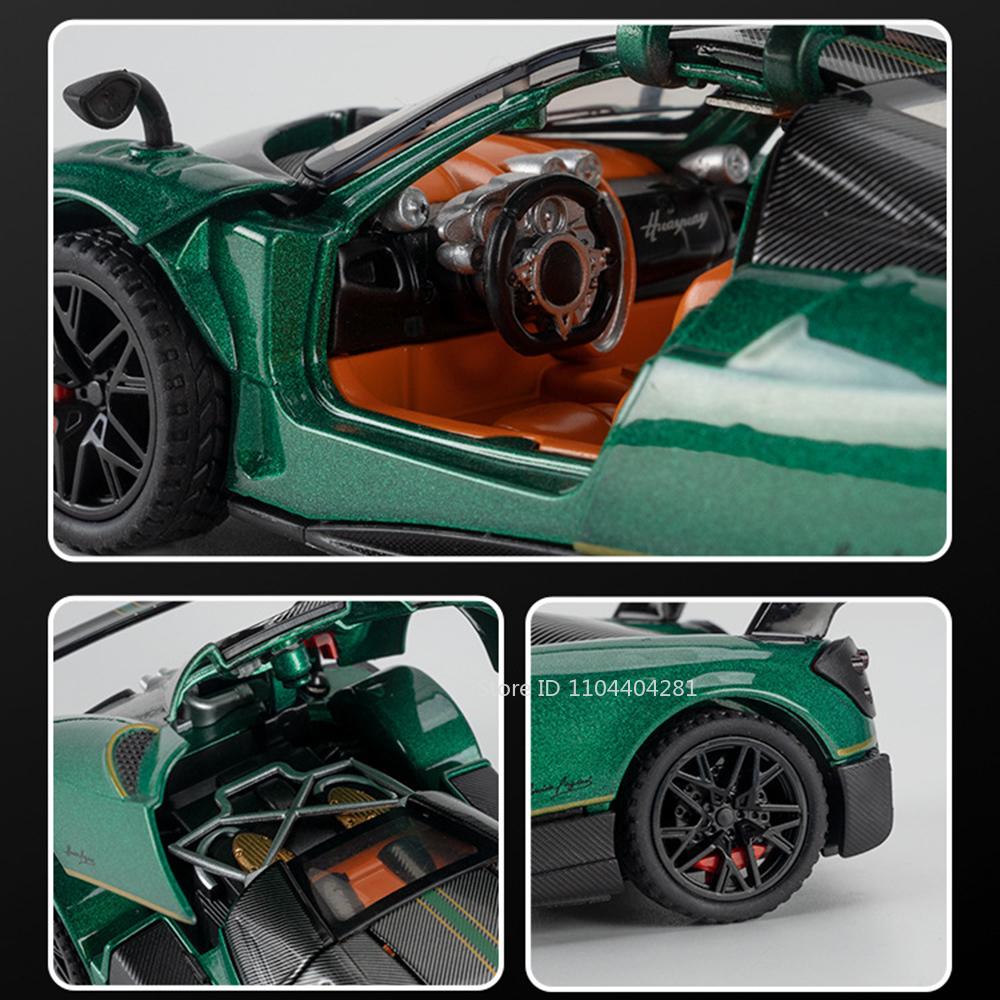 1:32 Pagani Huayra Bc Dinastia Alloy Sports Car Diecast Model Toy With Sound Light Pull Back Doors Opened Vehice Children's Gift