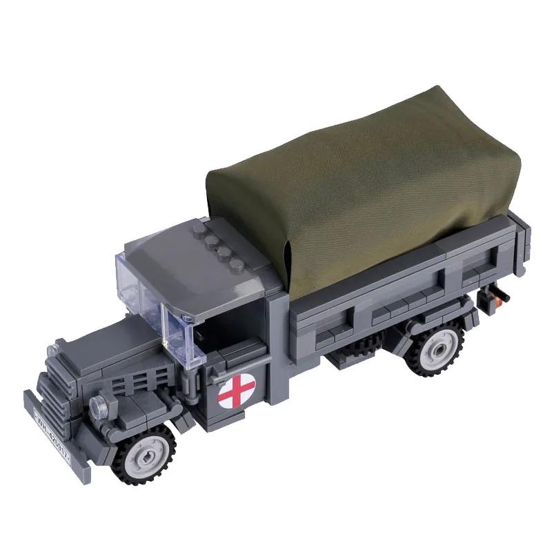 

Військова техніка Другої світової війни США Німеччина Бронеавтомобіль MOC Будівельні блоки Фігурка солдата Танк Гарматний лафет Медична вантажівка Транспорт Іграшки K033