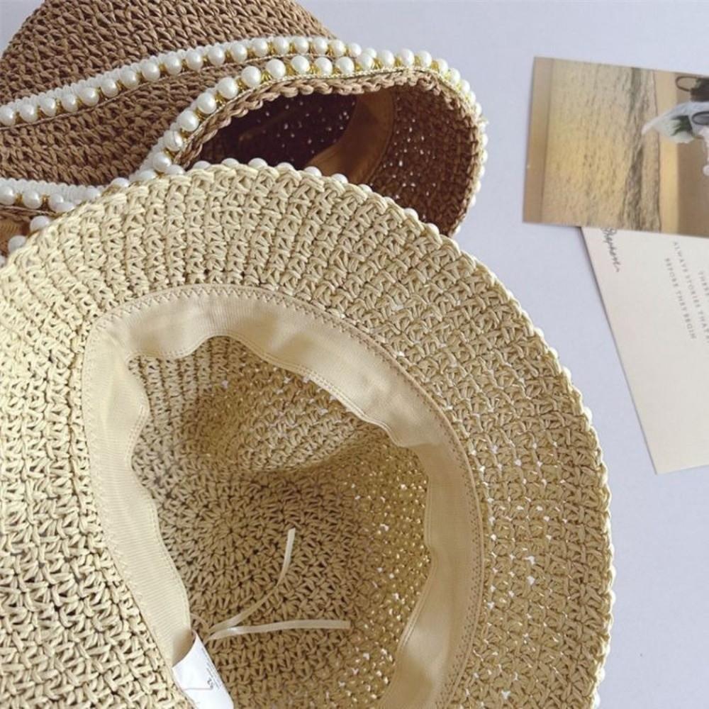 Breathable Straw Fisherman Hat Foldable Hollow Beach Cap Fashion Bucket Hat  for Spring Summer