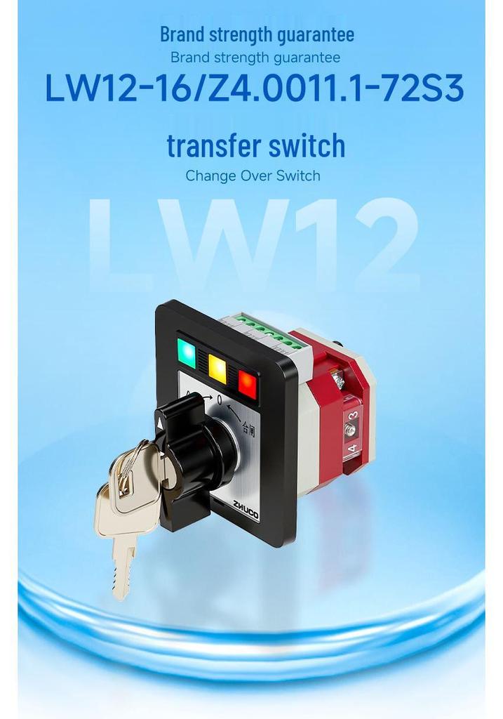 Zhuochao LW12-16/Z4.0011.1-72S3 Three-Position Illuminated Self-Resetting Lock Switch