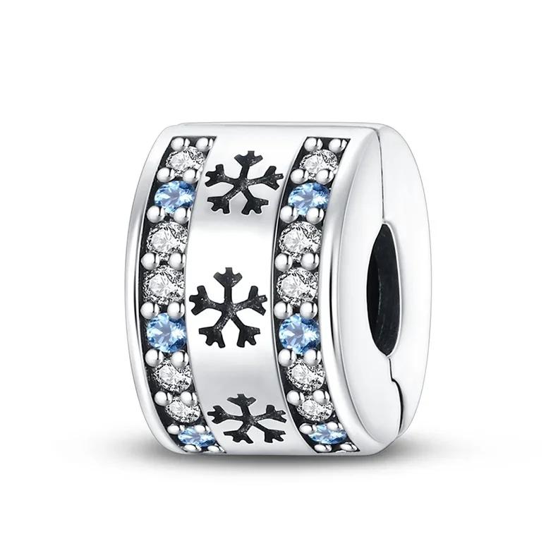 Original Copper Christmas Gift Snowflake Penguin Heart Crystal Ball Beads Charms For Bracelet Diy Women Jewellery