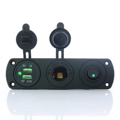 3,1 A Dual-USB-Ladegerät 12 V Steckdose Steckdose EIN-Aus Wippschalter Panel für Auto Marine Boot LKW