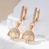 Romantic Ballet Long Dangle Earrings Fashion  Rose Gold Color With Natural Zircon Accessories Women Daily Jewelry