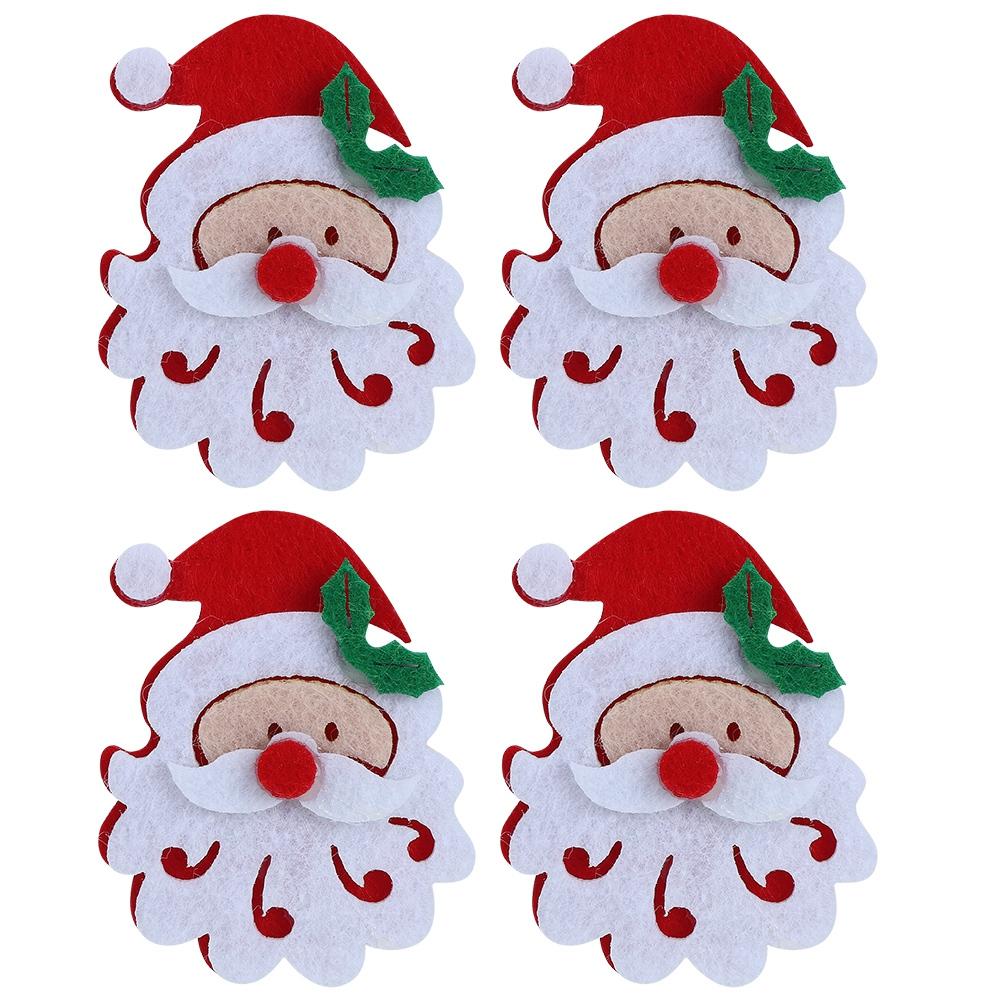 20PCS/Bag Merry Christmas Ornament Cloth Patch DIY Santa Claus Elk Snowflake Pattern Christmas