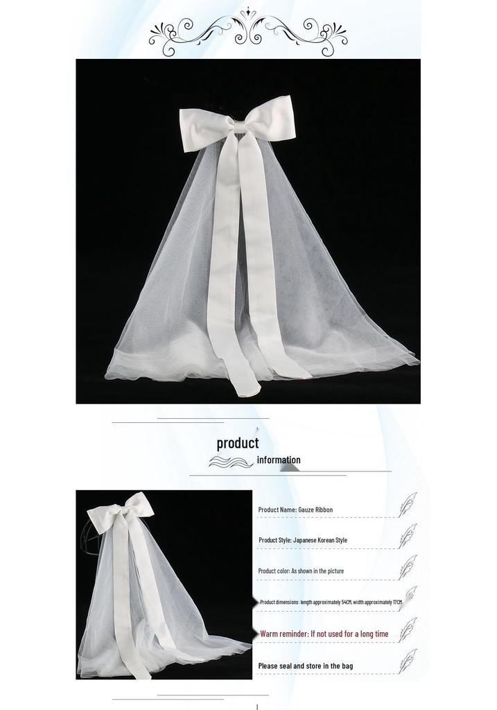 2020 Korean Style Bridal Veil & Hair Comb – White Fairy Headdress, Sweet & Simple Wedding Dress Accessory