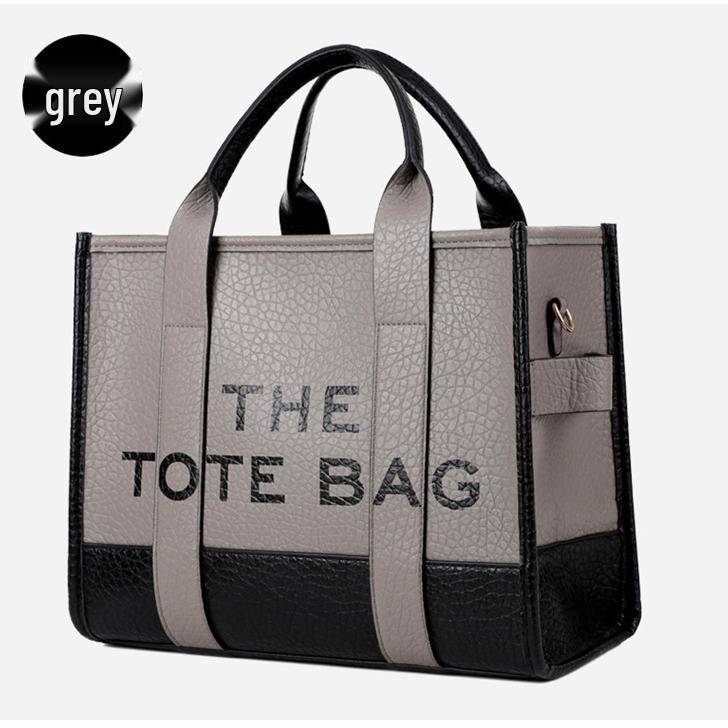 Dvoubarevná evropská a americká módní velká tote taška přes rameno a crossbody