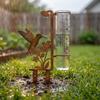 Freeze Proof Garden Rain Meter Vintage Flower Bird Yard Rainfall Monitor Weather Station