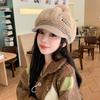 Korean New Autumn and Winter Hat for Women Fashionable and Versatile Rabbit Fur Warm Baseball Cap Cute Winter Fur Ball Cold Hat Thick
