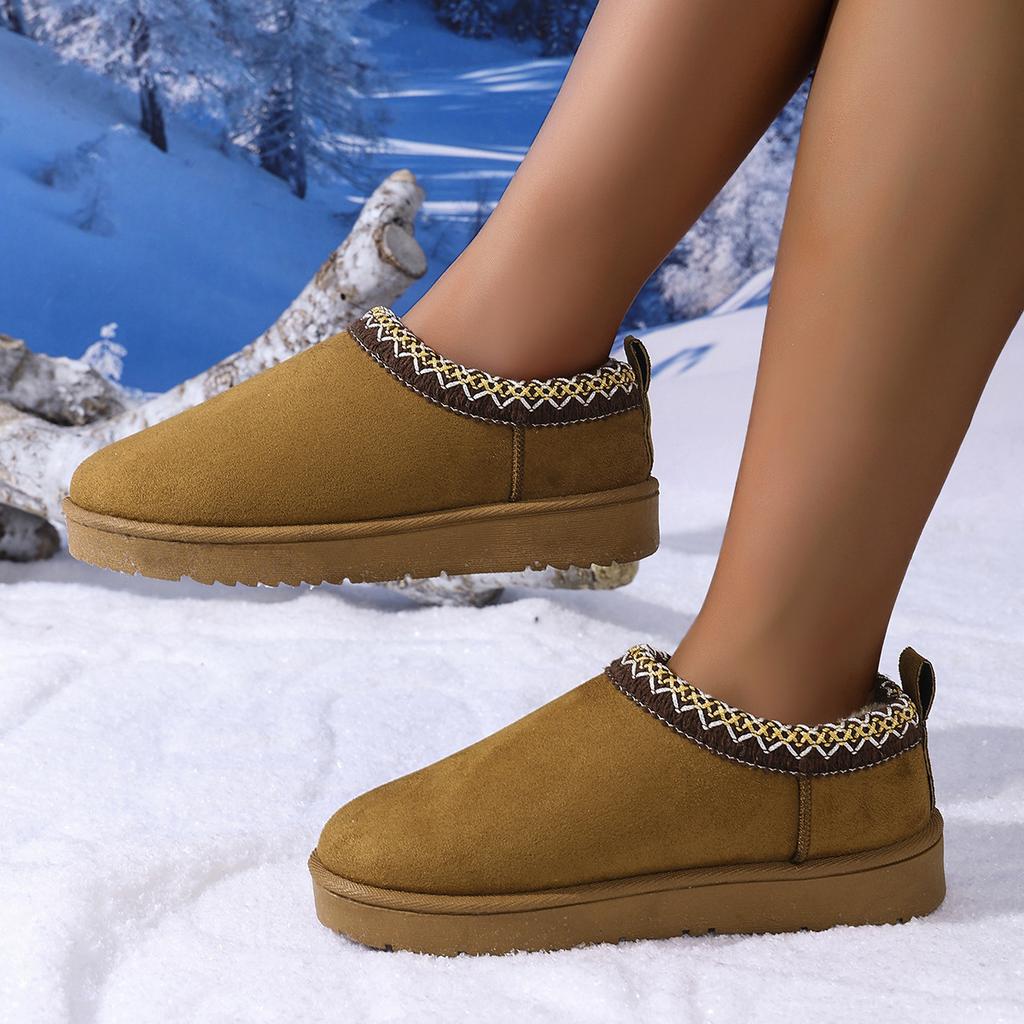 Women's Padded Lining Soft Thick Sole Heightened Outdoor Thickened Warm Lightweight Comfortable Stirrup Ground Cotton Shoes Snow Boots Cotton Shoes