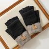 Warm Gloves Female Autumn and Winter Riding Cute Winter Student Five-finger Knitting Winter Can Be Divided