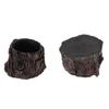 2Pcs Resin Bowl Dish Feeder Plate for Terrarium Reptile Tanks- Tree Stump Shape