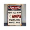 Vintage Funny Woman Metal Wall Sign Waterproof Retro Tin Plate Home Garage Decor