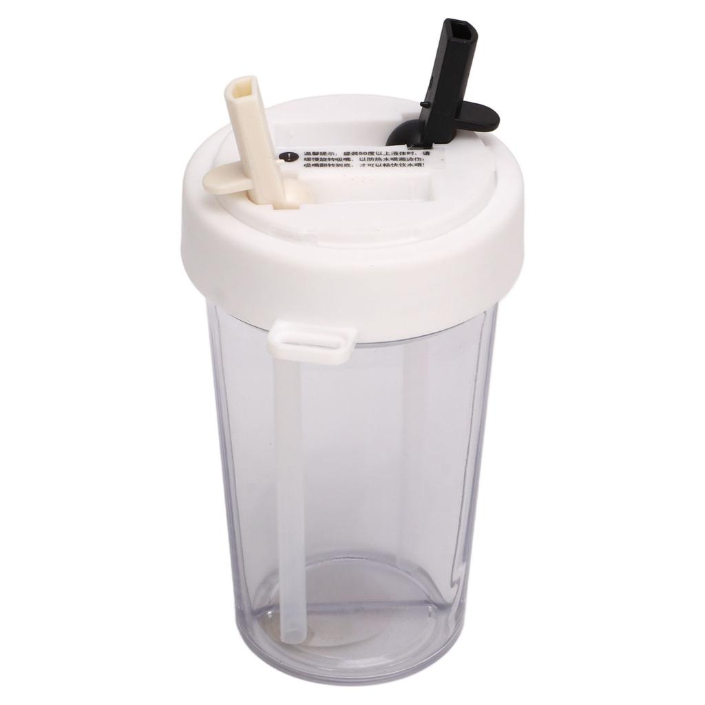 Dual Drink Bottle Dustproof Leakage Proof Portable Dual Use Straw Cup with Sticker for Sports