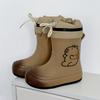 Cute children's rain boots with cotton lining, suitable for boys and girls, waterproof and warm, for older girls, parent-child matching