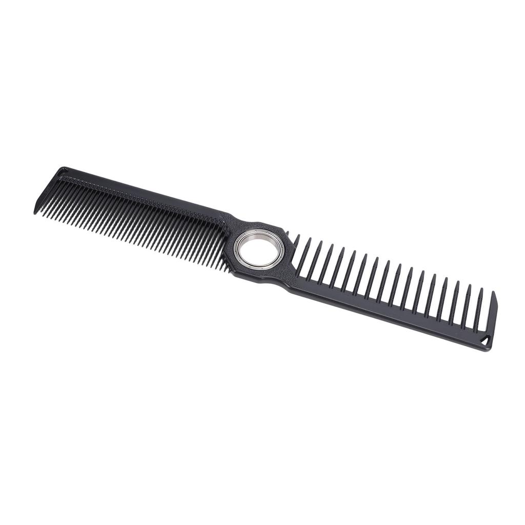 Rotatable Styling Cutting Comb with Fidget Spinner Center Rotating Comb for Thick Thin Curly Long Short Hair Black