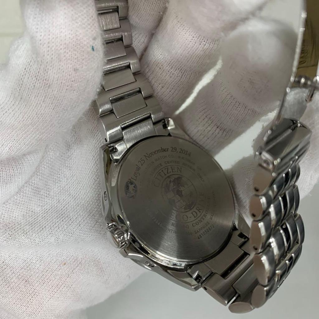 Used CITIZEN Citizen Atessa Eco Drive Radio Watch Men's Watch Black Dial Working Good Condition