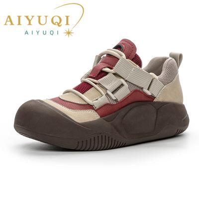 Fashion AIYUQI Women Sneakers Retro 2024 Spring New Non Slip  Women Vulcanized Shoes Genuine Leather Large Size 41 42 43 Women Shoes