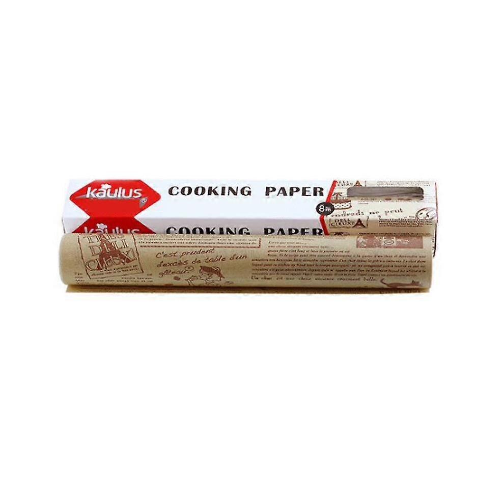 (Castanho)Papel Manteiga Resistente a Altas Temperaturas Rolo Para Assar Cozinhar