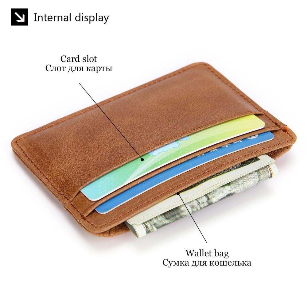 Luxury Genuine Leather Mini Wallet Slim 4 Slots Credit Card Holder Multi-Card Card Bag Women Men