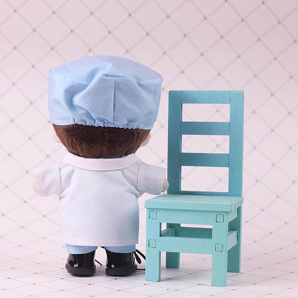 Niannyyhouse 20cm Doll Clothes - Cotton Doll Clothes - White Coat, Hat, T-shirt, Pants, Doctor's Outfit, Surgical Gown - Dress-up for Stuffed Animals