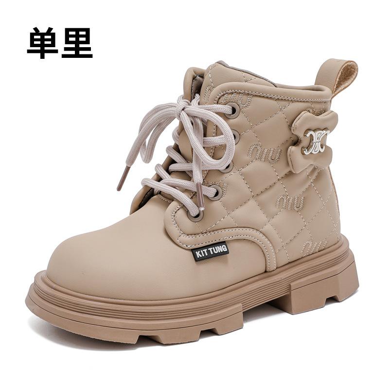 New children's leather boots,  velvet girls' boots