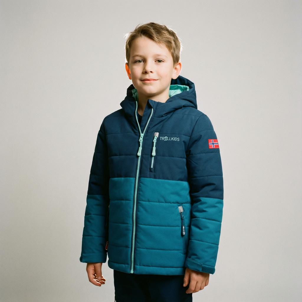 Kurtka zimowa dla dziewczynki/chłopca Trollkids Kids Hemsedal Snow Jacket XT ocieplana niebieska (513-104)
