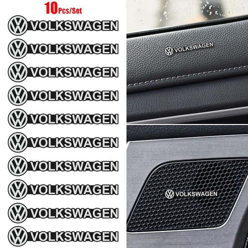 

For VOLKSWAGEN 5/10Pcs Car 3D Audio Stereo Speaker Badge Sticker Decal Accessories For Volkswagen R-Line R GTI Polo T5 Golf Pass