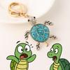 Good Fortune Turtle Keychain Rhinestone Hanging Pendant Lovely Key Ring Holder  Car Key Pendant
