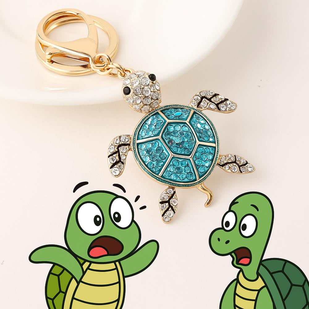 Good Fortune Turtle Keychain Colorful Hanging Pendant Exquisite Key Ring Holder  Car Key Pendant