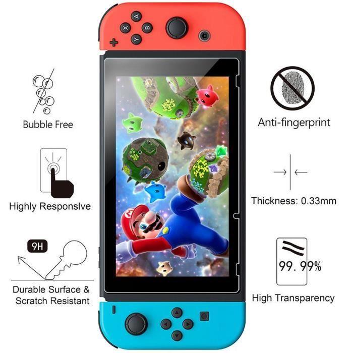 Gehärtetes Glas für Nintendo Switch [2er-Pack] Schutzfolie Widerstandsfähig Glas Schutz Kratzfest Phonillico®
