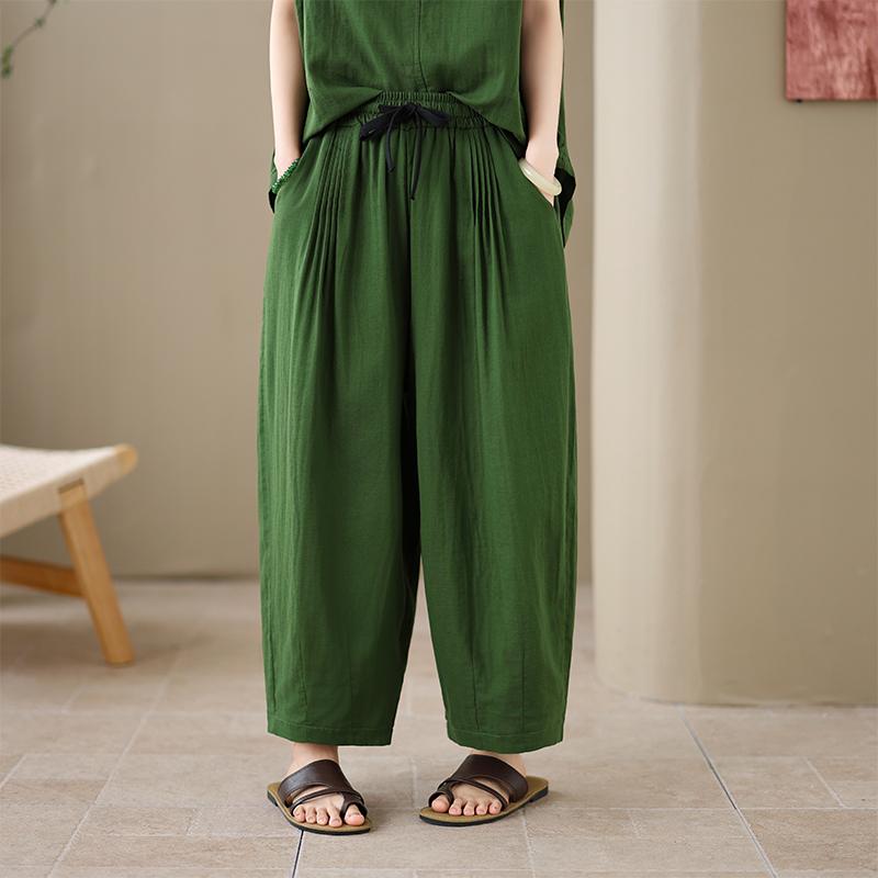 DIMANAF 2026 Plus Size Summer Pants Suits Women Sets Suits Linen Loose Tops Shirts Long Pants Cotton Loose Casual Clothing